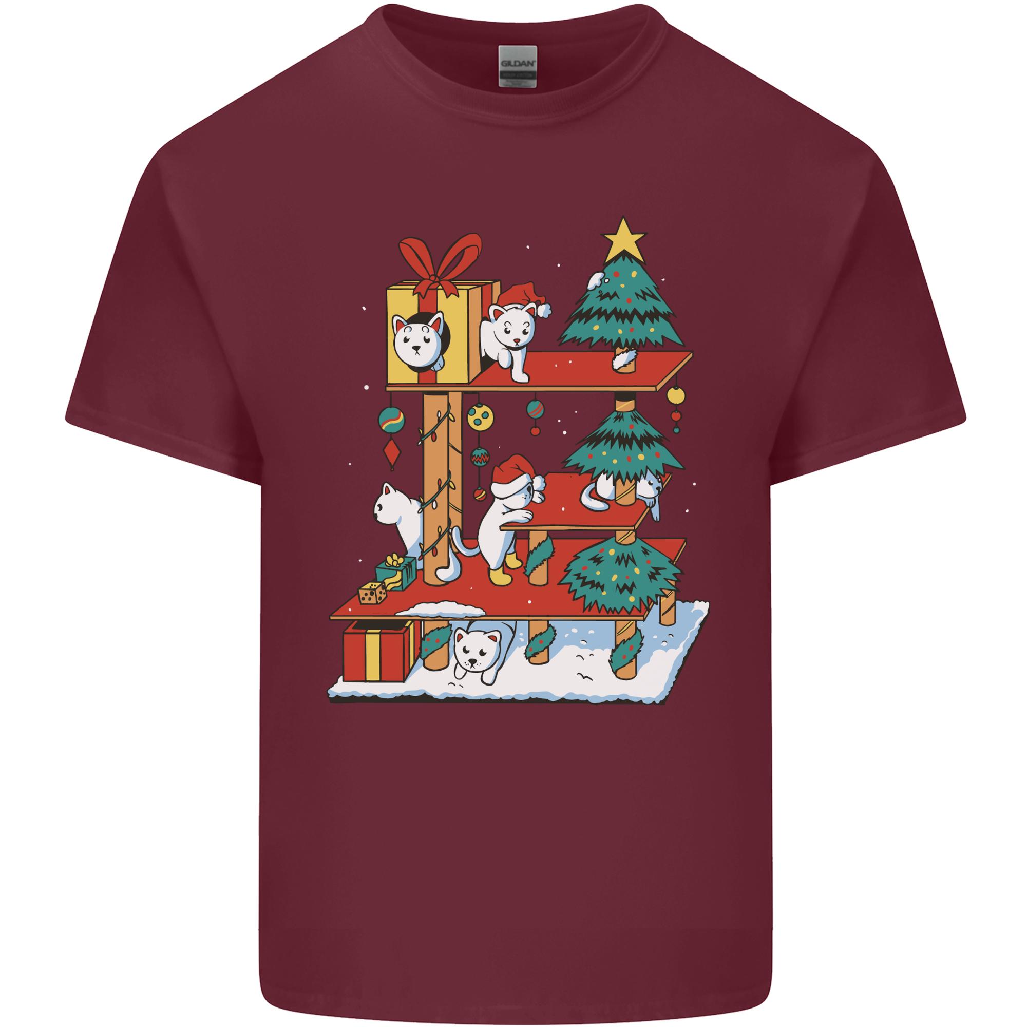 Christmas Cat House Funny Winter Xmas Unisexs Light Cotton TShirt S