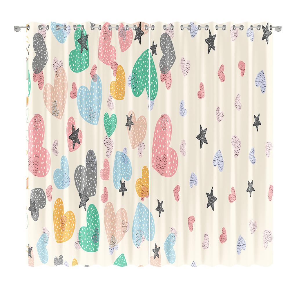 Fresh Floral Curtain Cloth Bedroom Living Room Balcony Blackout Curtain Office Hotel Heat Insulation Curtain