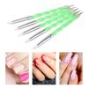 5PCS 5.8*0.2*0.04in Nail Art Silicone Pens Double Ended Multi Functional Embossing Modeling Pens Silicone Tip Clay Craft Tools
