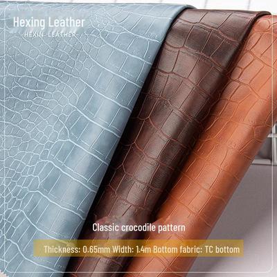 Tissu PU motif crocodile pour vêtements haut de gamme