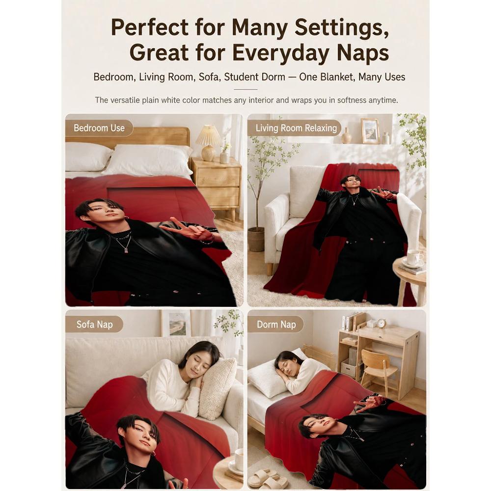 Edgy Fashion Style Black Theme Blanket Suitable For All Seasons For Outdoor Travel Home Decor Valentine'S Day Gift