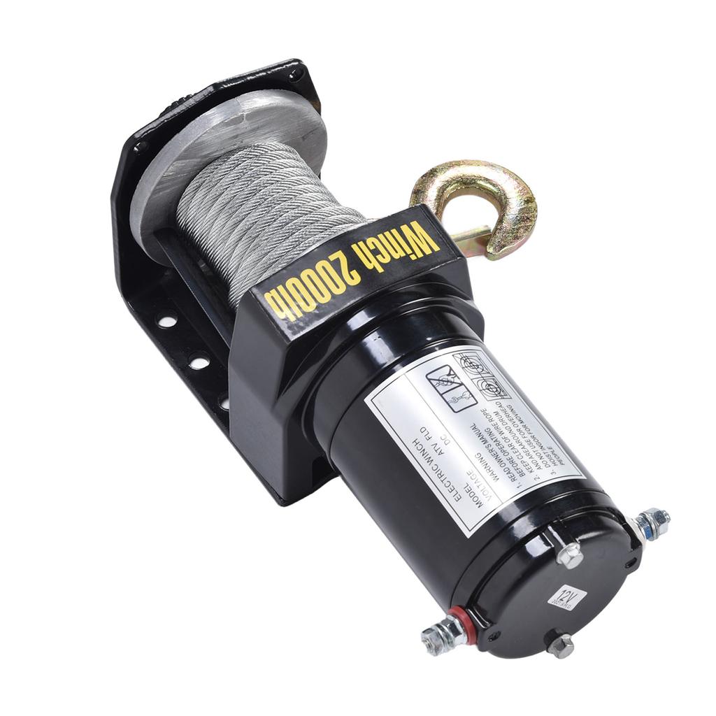 12V 2000LBS Elektrische Winde Stahldrahtseilzug Kranwinden-Controller-Kit mit Legierungshaken