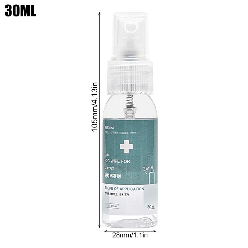 Anti-Beschlag-Spray 30ml Entnebler Linsenreiniger Spray Anti-Beschlag-Mittel Tragbar Langanhaltendes Entnebler-Spray für Brillen Spiegel Schutzbrillen