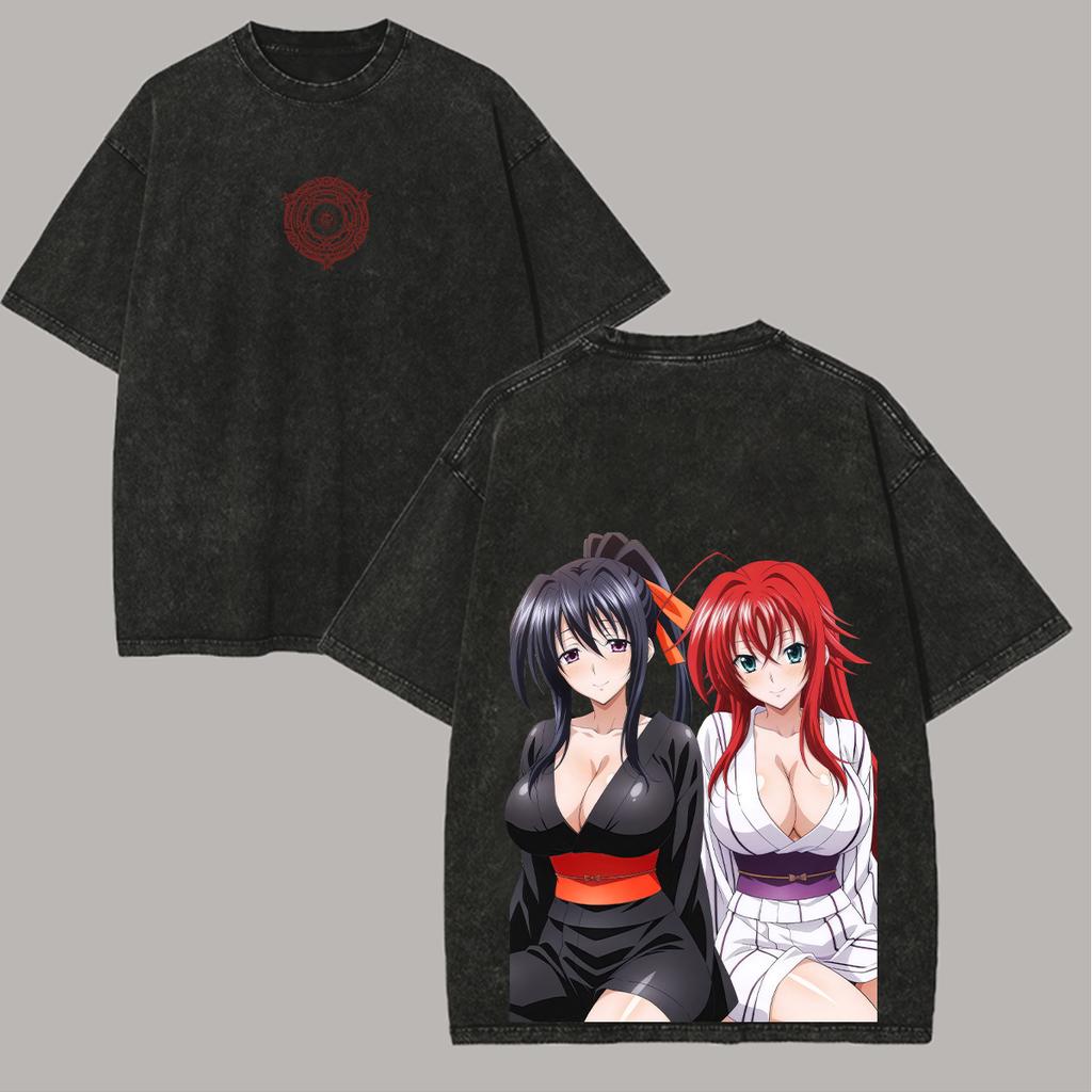 High School DxD Anime Lover Washed T shirt Year round clothing personality Clothes Plus Size Unisex high quality hot product tee