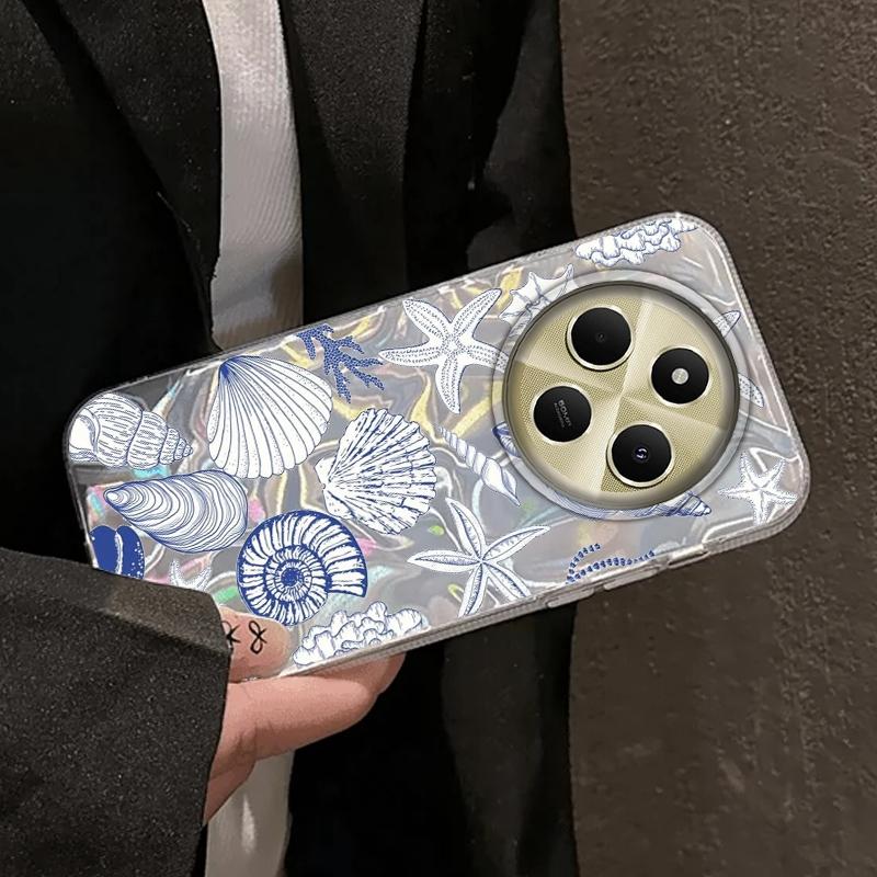 Summer Seashell Starfish Girls Phone Case For Xiaomi Poco X3pro X5 M6 X6 X3 NFC M5s M6 Pro C75 C61 Water Texture Fundas Cover