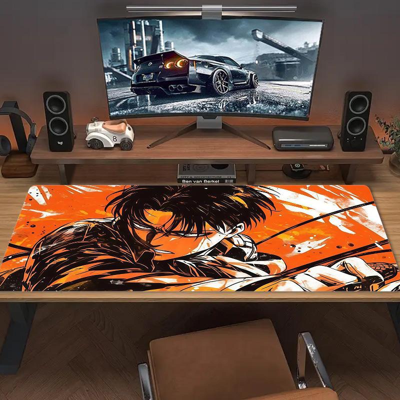 Levi Ackerman Print Cushion Non-slip Laptop Tablet Big Mousepad XXL Mat Mini PC Playmat With Lock edge