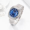 Square Steel Belt Large Dial Watch Calendar Luminous Trend Waterproof Quartz Watch