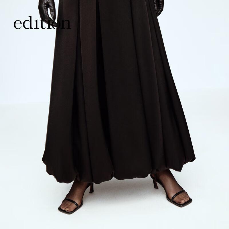 Edition Women's Acetate Satin Tulip Hem Long Skirt
