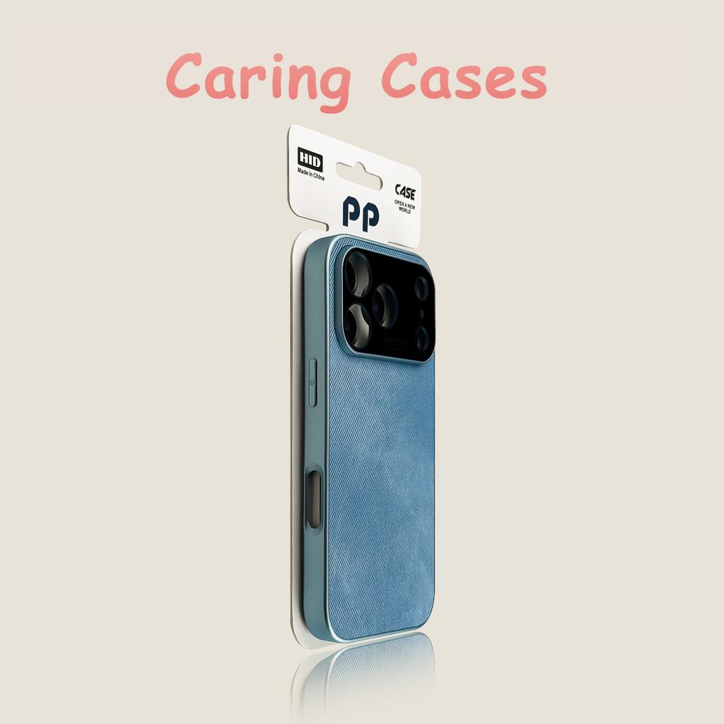 for iPhone 17 Pro Max Case Khaki Large Window Denim Apple Design Shockproof Full Cover compatible with iPhone 16 15 14
