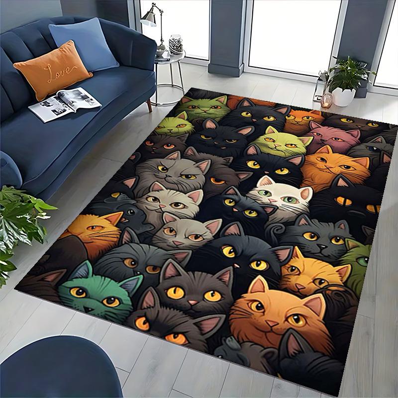 1pc Colorful Cat Pattern Chair Mat - Festive Gift for Office Chairs, Non-Slip Carpet Suitable for Home Decor, Living Room, Bedroom, Game Room.P090