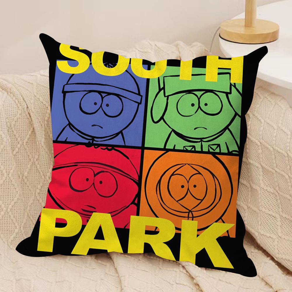 Anime SSouths PPark Cushion Cover Soft Plush Fabric DoubleSided Printed Cushion Covers for All Seasons Modern HomeDecor Gift