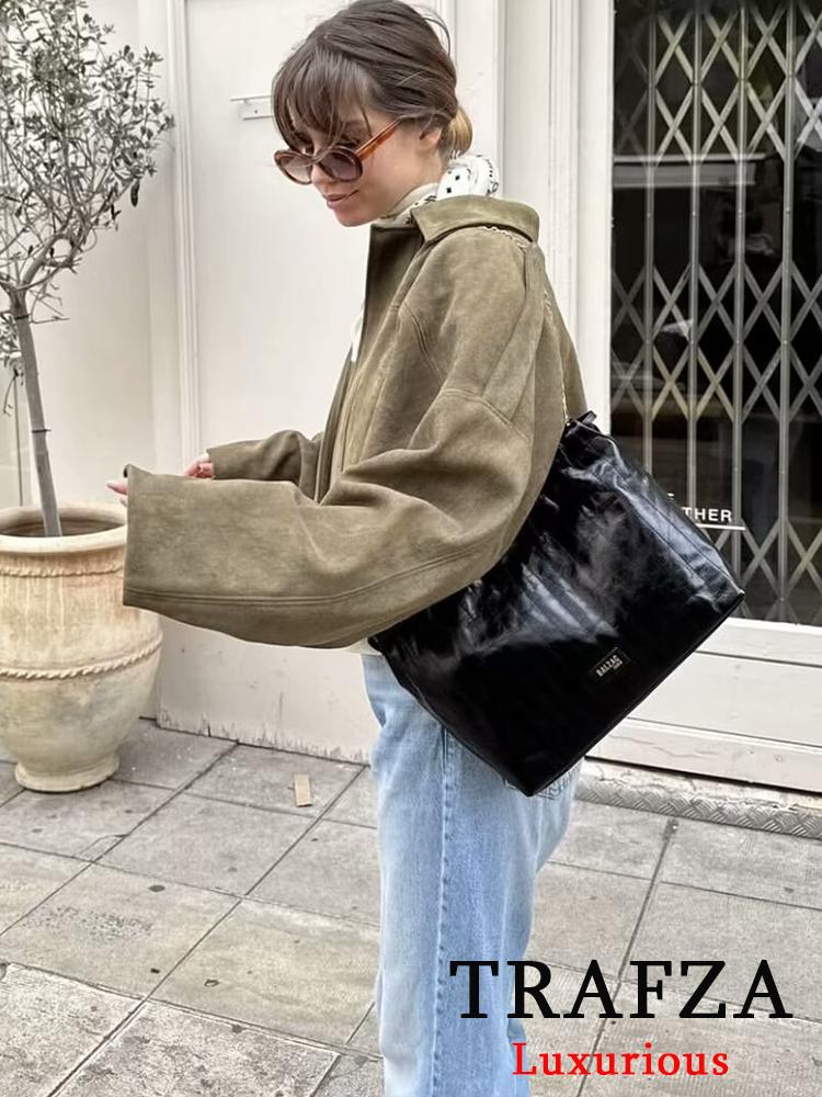 Casual Μαλακά Μπουφάν Bomber Γυναικεία Μακρυμάνικα Μανίκια Φανάρι Oversized Ανοιξιάτικα Καλοκαιρινά Παλτό Μόδα 2025 Streetwear Φερμουάρ Εξωτερικά Ρούχα