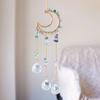 Crystals Suncatcher, Hanging Moon Sun Catcher with Glass Prisms for Windows, Healing Crystal Decor for Home, Gift for Christmas Birthday Valentine