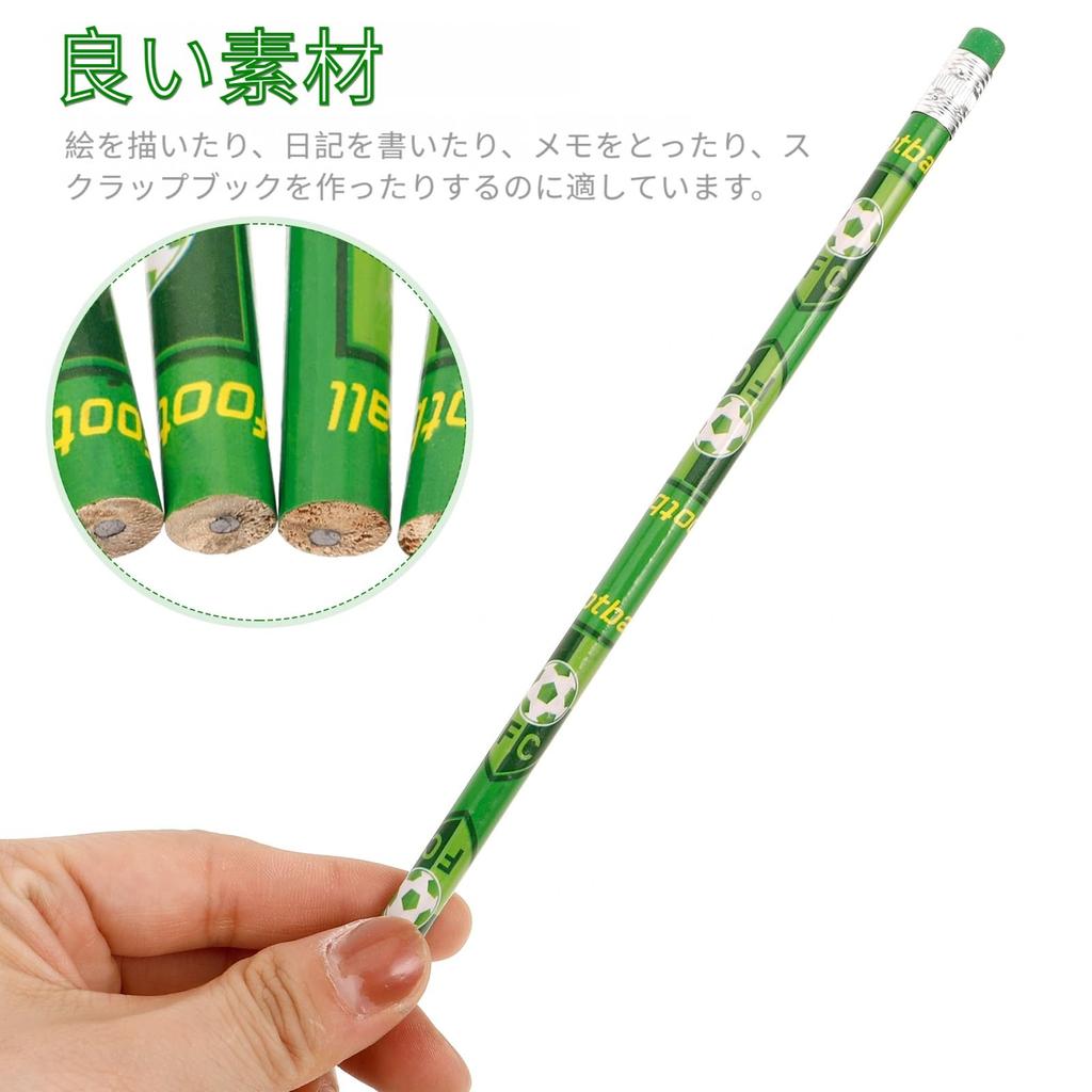 Tofficu Set of Smooth Perfect As a Gift for Elementary School for or Hobby Use 60-piece Soccer-patterned Pencils, Wooden, Lightweight, Writing,