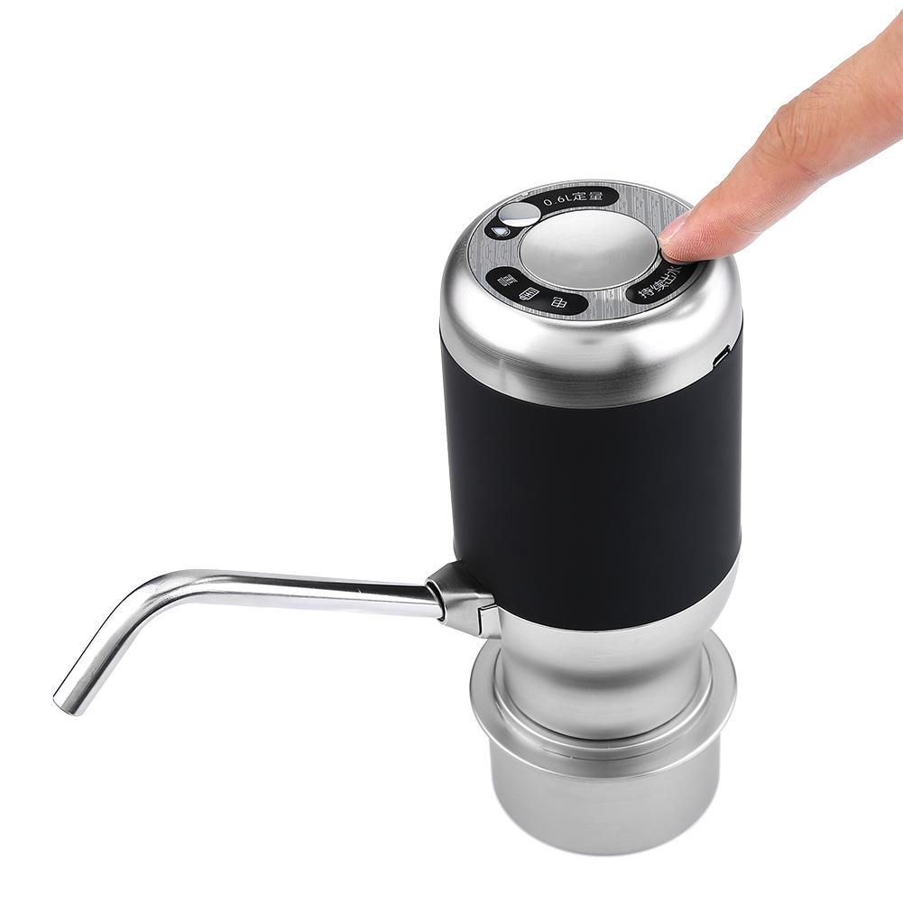 Wireless USB Rechargeable Electric Automatic Drinking Water Bottle Pump Smart Dispenser Black