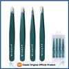 4-Piece Stainless Steel Tweezer Set Unisex Professional Precision for Facial Hair Eyebrows Ingrown Hair & Splinters Durable & Er