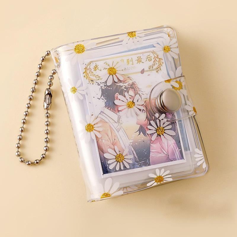 1/2 inch 20 Pockets Small Photo Album Keychain Mini Photos Collect Book Hanging Chain Card Holder Instax Card Photocard Holder