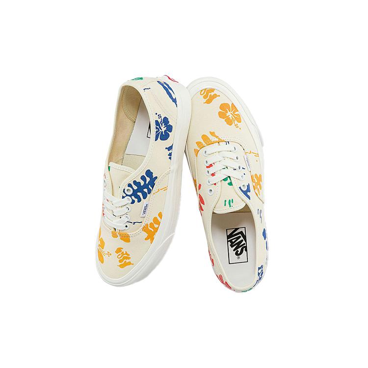 Vans Authentic 44 Dx Low Tops Casual Skateboarding Shoes White Multi Color Printing Unisex 'White Blue Yellow' VN0A5KX4AWD