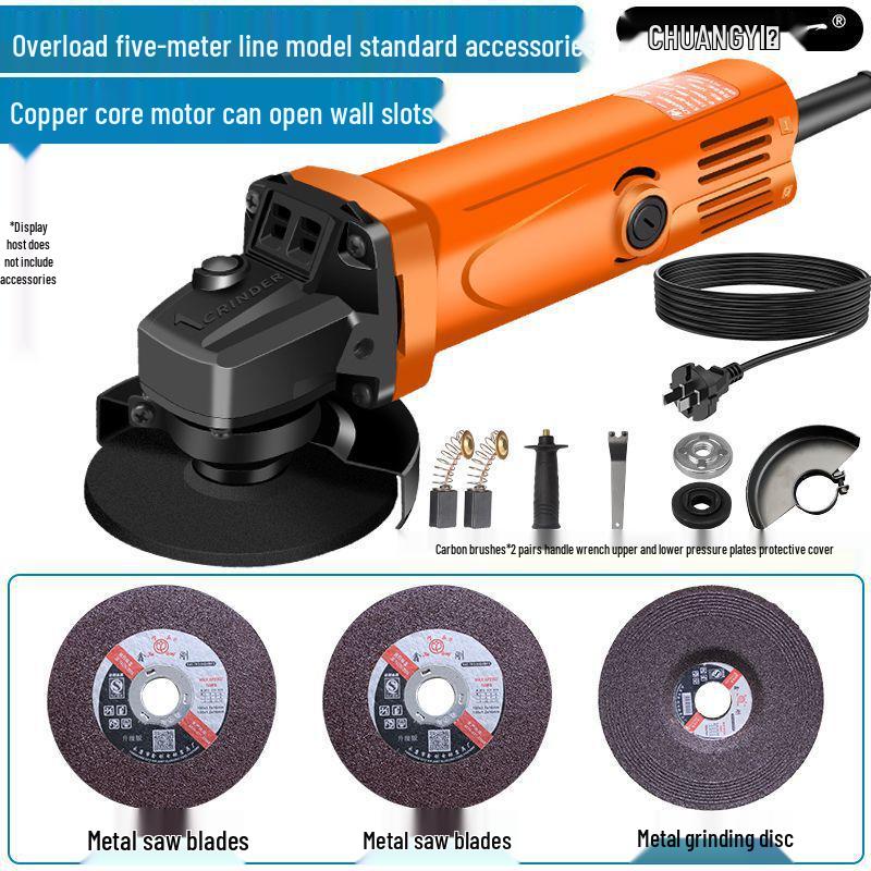 Multifunctional Angle Grinder & Polisher: Handheld Cutting, Grinding, and Polishing Tool for Household Use