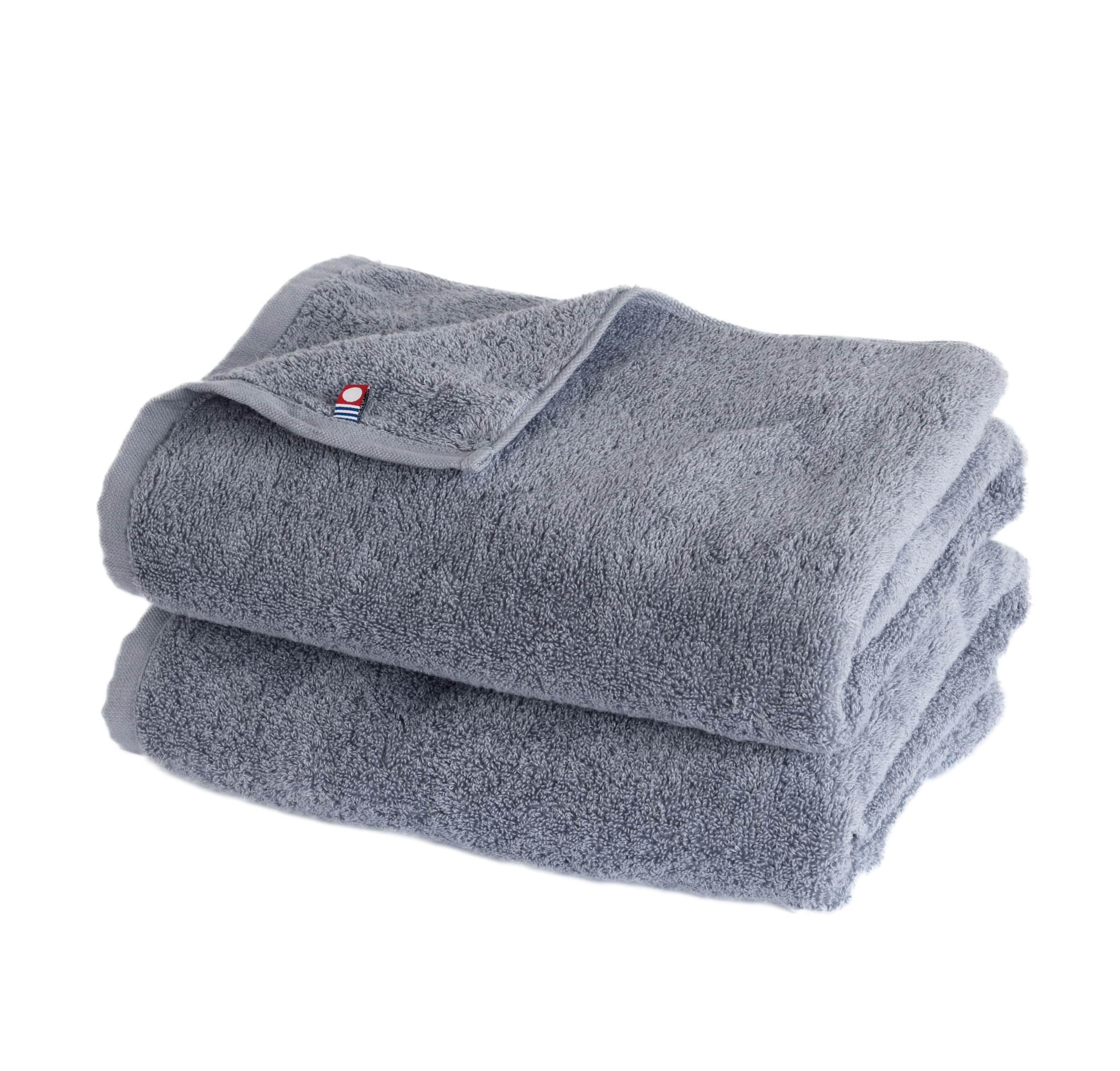 

Набор из 2 банных полотенец Imabari, Сделано в Японии, Средней толщины, Быстросохнущее, Впитывающее, Аутентичное банное полотенце, Пушистое, Детское, Хлопок, Темно-синий, Однотонное, 60 x