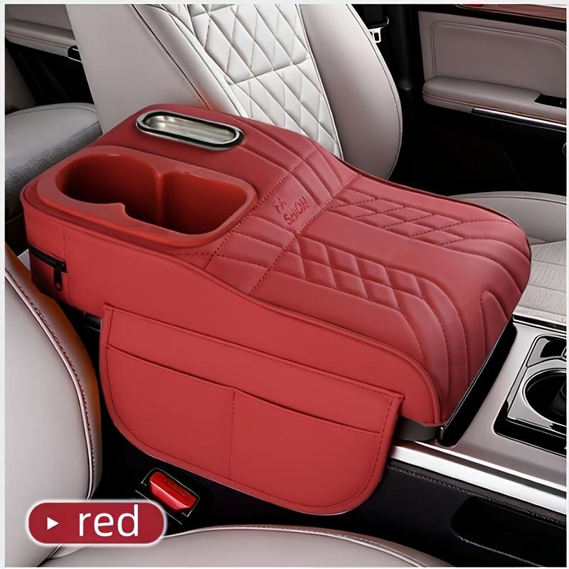 1 Car Center Console Tray with Raised Design, Tissue Box and Cup Holder, Multi-Color Options, Storage Mat