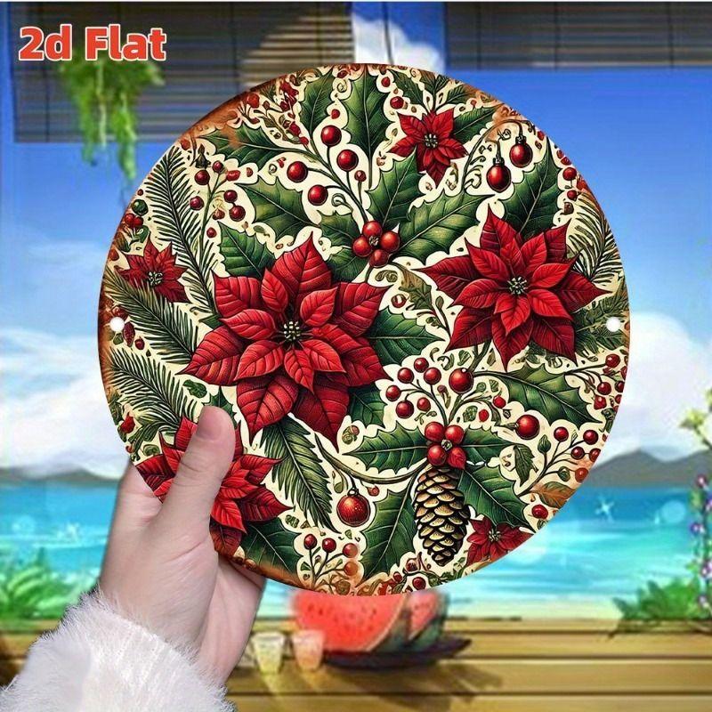 

Christmas Metal Wall Art Decor Flowers Animals Winter Landscape