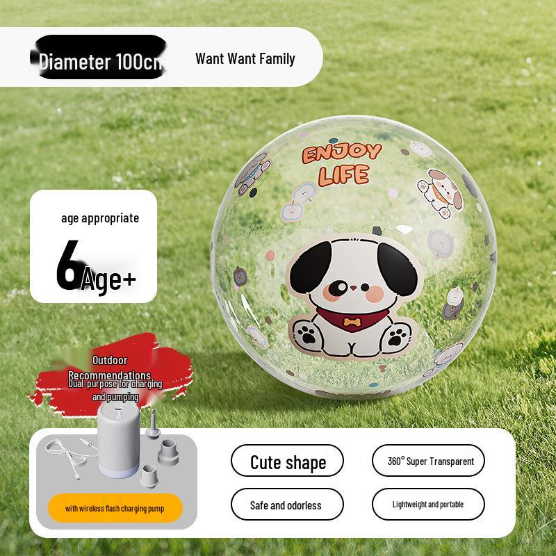 Inflatable Transparent Giant Football Beach Ball for Children and Parent-Child Interaction