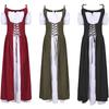 Medieval Renaissance Lace-Up Corset Dress - European & American Vintage Halloween Costume.