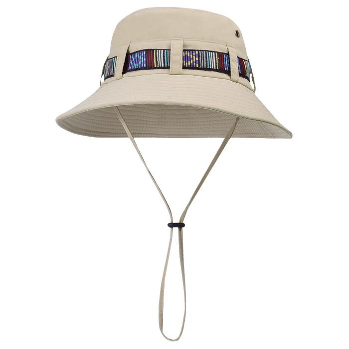 9234 Spring and Summer Fashion Ribbon Bucket Hat Men and Women Outdoor Fishing Mountaineering Hat Large Brim Sun Hat