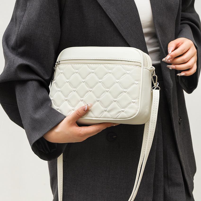 2025 Women's Quilted Crossbody Bag: Multi-Layer Embroidered Shoulder Bag for Moms