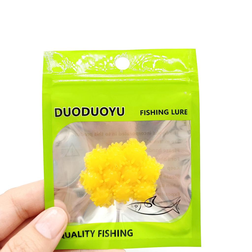 DUODUOYU 10PCS Floating Ball Boilies 0.6g/15mm Corn Flavoured Soft Lure Grass Carp Bait Silicone Plastic Artificial Fishing lure