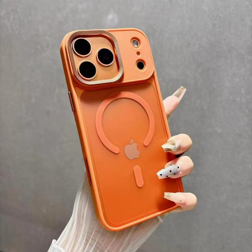 Applicable To IPhone17 Skin Sensitive Magnetic Suction Mobile Phone Case Metal Pattern Lens Apple 16 ProMax Anti Fall 15 Protective Case
