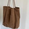 Large Capacity Suede Shoulder Tote: Artistic Lazy Style for Students & Shoppers