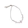 Iris Flower Zircon Cross Adjustable Chain Bracelet For Women Stylish Accessory Gift