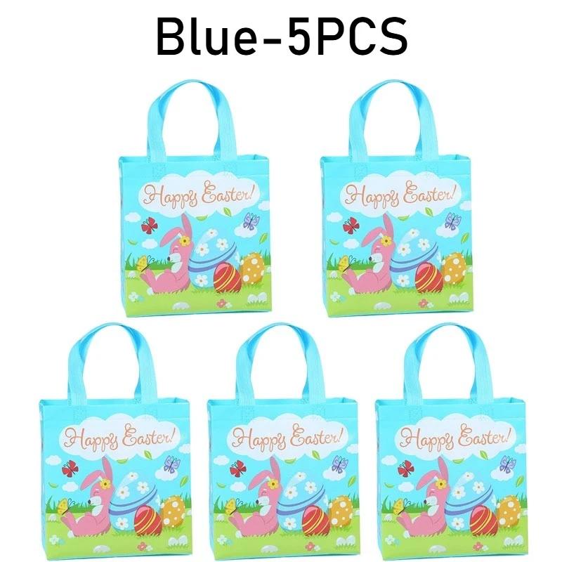 1-10PCS Easter Non Woven Tote BagDurable Dustproof Moistureproof Foldable GiftShopping Bag BunnyEgg Print Retail Merchandise Bag