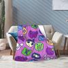 Tamagotchis Cartoon Blanket Cover Flannel 90s Electronic Pets Super Warm Throw Blanket for Airplane Travel Bedroom Quilt
