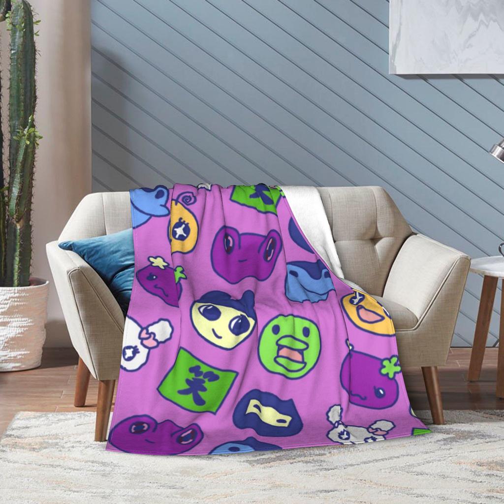 Tamagotchis Cartoon Blanket Cover Flannel 90s Electronic Pets Super Warm Throw Blanket for Airplane Travel Bedroom Quilt