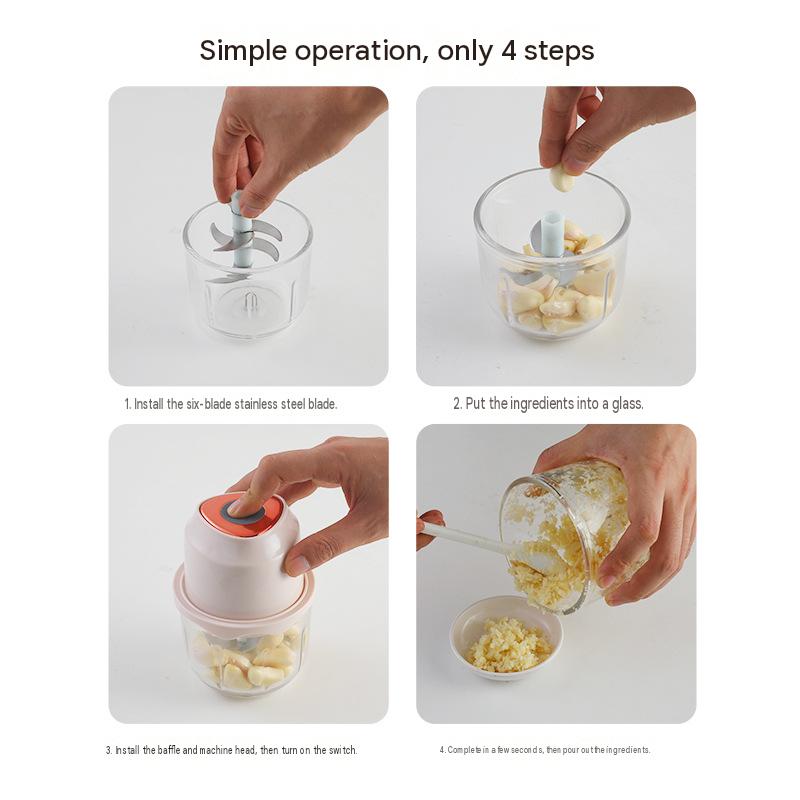 Manual Garlic Chopper, Multifunctional Kitchen Food Processor for Vegetable, Meat, Garlic Masher Mincer