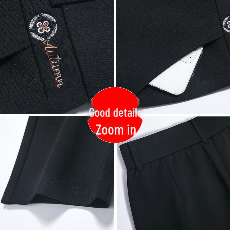 Jinbao Women's Plus Size Casual Cotton Pants - Spring/Autumn 2025, Middle-Aged & Elderly, Elastic Waist, Loose Fit, Small Straight Leg.