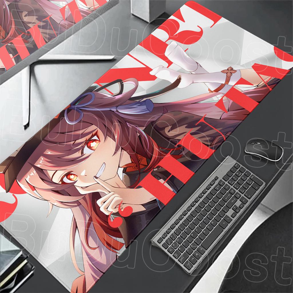 30x60cm Anime Gaming Mousepad HD Print Computer Speed Gamer Cabinet Deskmat 30x80cm Genshin Impact Hu Tao Kawaii Laptop Mice Mat