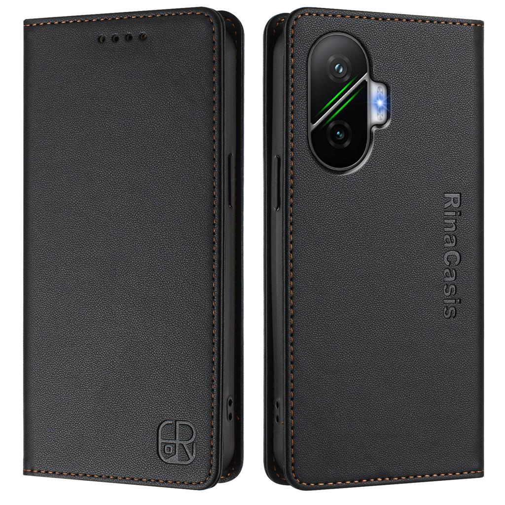 For Xiaomi PPoco F7 5G/Redmi Turbo 4 Pro 5G Leather Case RINACASIS RC01 Phone Cover with RFID Blocking Wallet Stand