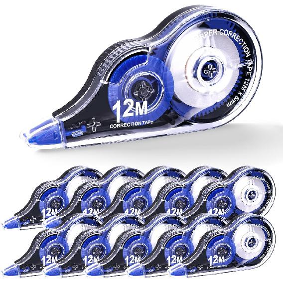 Correction Tape, 10 Pack Correction Tape Easy To Use Applicator for tant Corrections, 39 ft Each for Study Supplies and Office Products (Blue)