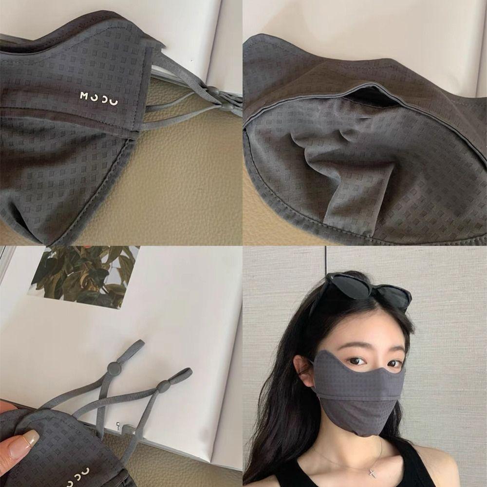 Solid Color Face Cover UV Protection Outdoor Face Shield Thin Sunscreen Mask  Cycling