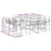 VidaXL Ensemble à manger de jardin avec coussins 9 pcs blanc textilène, ensemble à manger d'extérieur, meuble à manger de 3295108