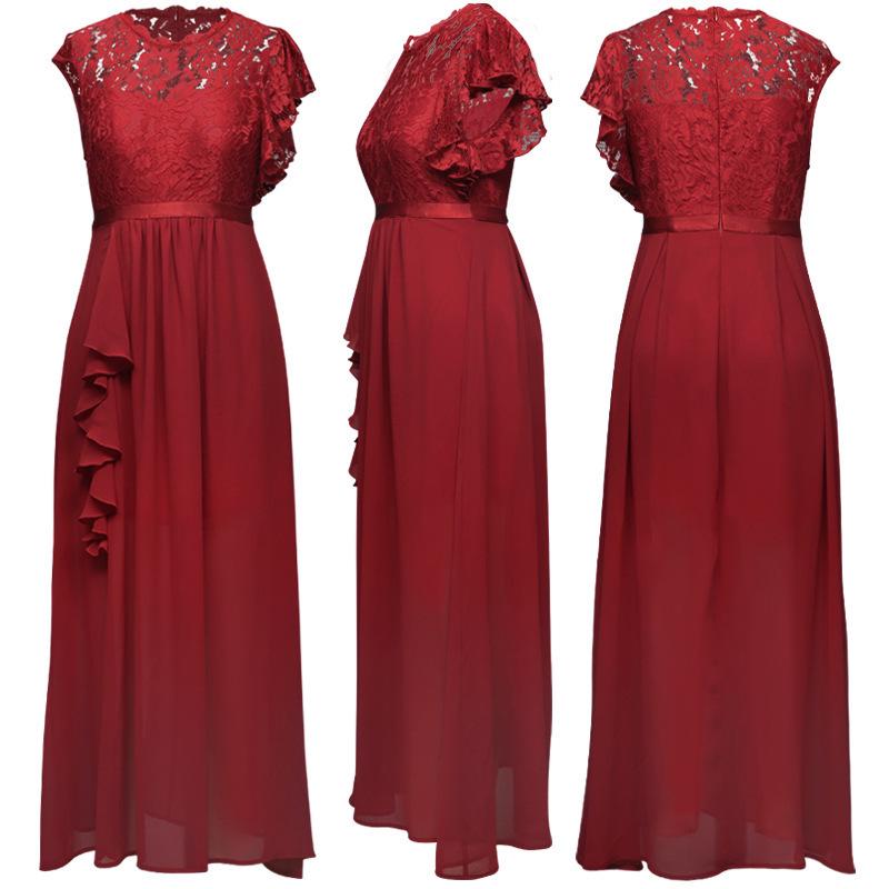 European & American Hot-Selling Lace Evening Dress, High Waist Long Skirt
