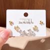 2026 Elegant Gold-Tone Clover Stud Earrings: Copper-Plated, Rhinestone-Embellished, Versatile & Luxurious