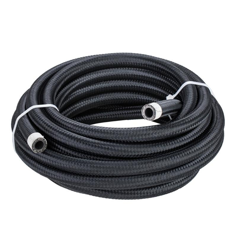 AN4 AN6 AN8 AN10 AN12 Fuel Line Hose,Nylon Braided Fuel Line Hose with Stainless Steel Mesh Reinforce Black