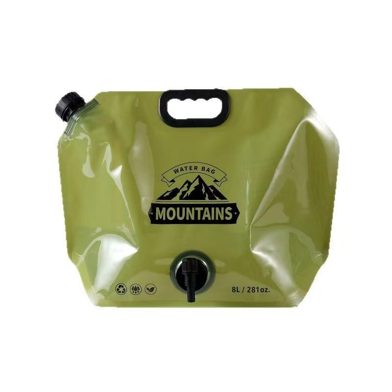 Portable Water Storage Bag Foldable for Outdoor Sports Camping Large Capacity with Faucet Thickened Water Bag for Mountaineering