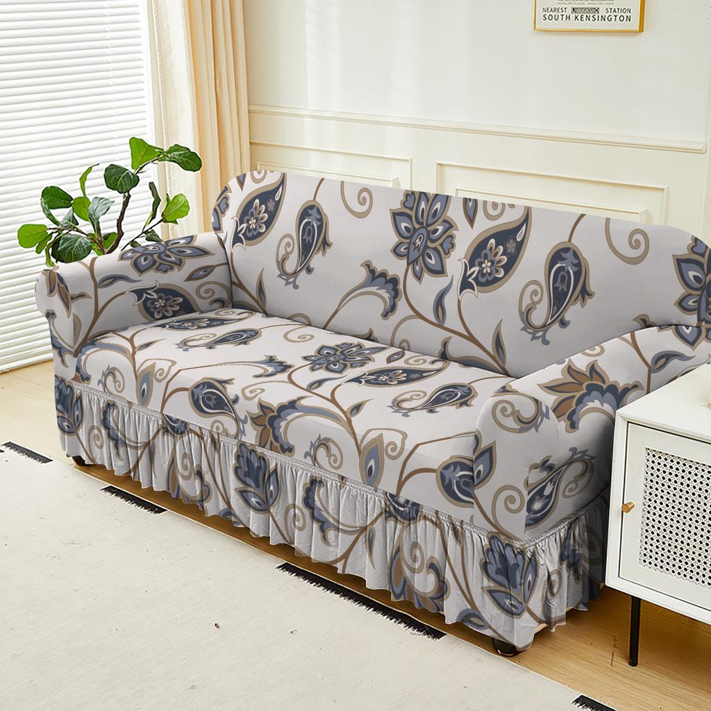 Universal All-Inclusive Elastic Sofa Cover, Four-Season Universal Sofa Cover, Nordic Style Internet Celebrity Skirt Sofa Protection