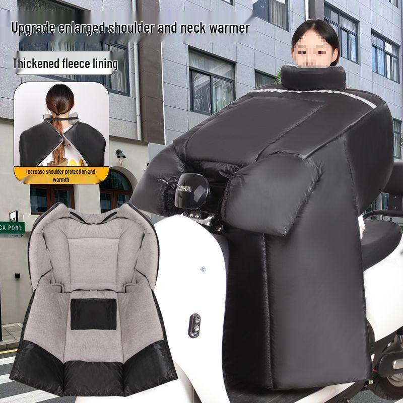 Thickened Fleece-Lined Electric Vehicle & Motorcycle Winter Windshield Quilt: Waterproof, Windproof, Extra Thick, Cold-Proof.